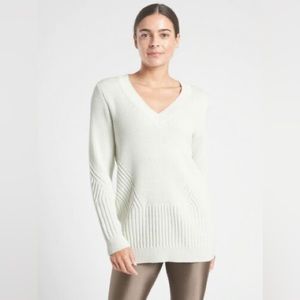 Athleta White chunky Teton Knit sweater